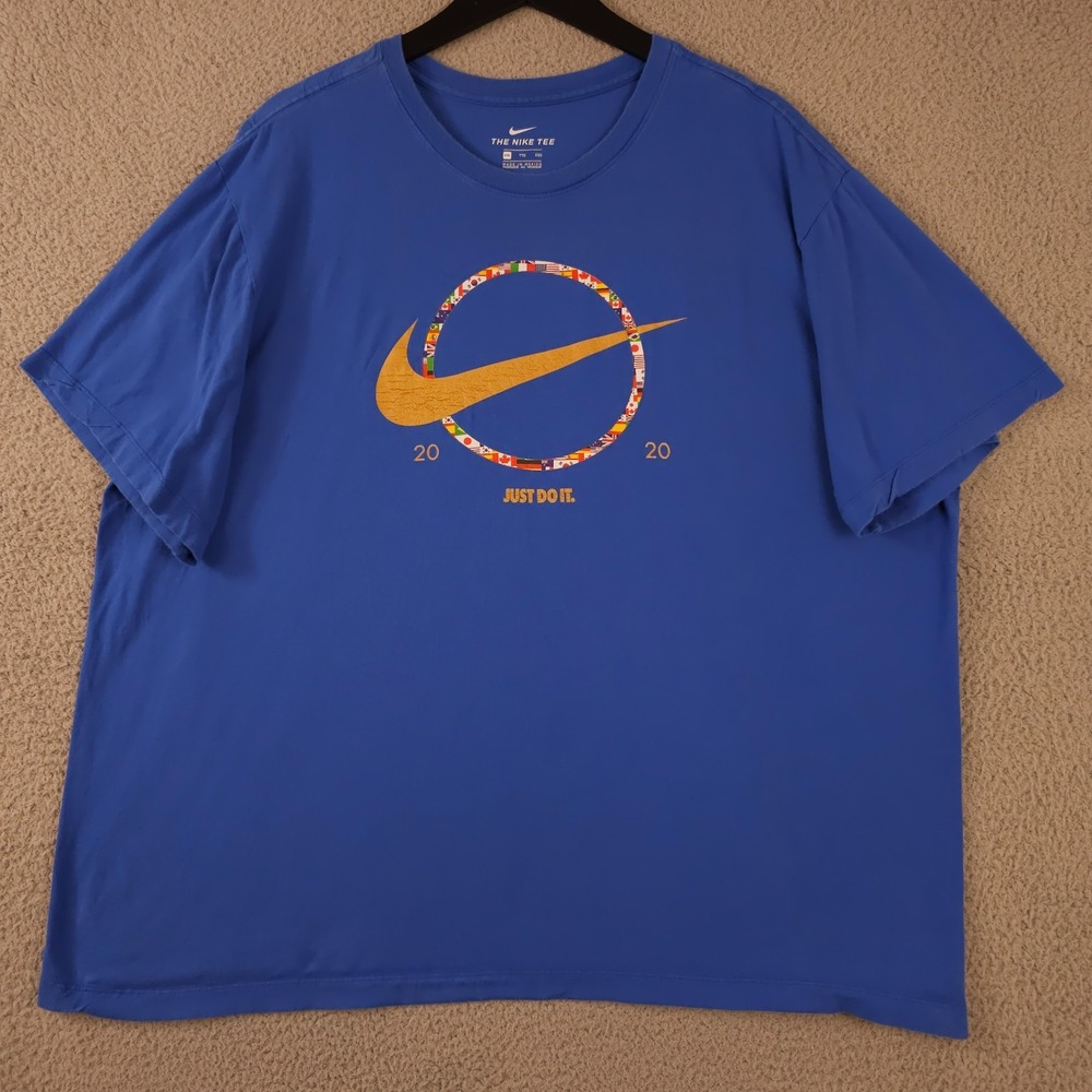 Nike Shirt Mens XXL 2XL Blue 2020 Olympics Country Flags The Tee Crew Neck Tokyo